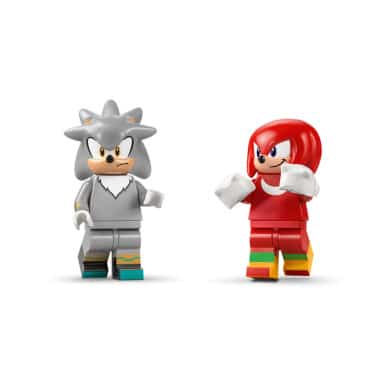 LEGO 77118 Sonic the Hedgehog Silver w samochodzie kontra Knuckles w monster trucku – zdjęcie