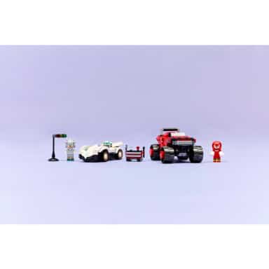 LEGO 77118 Sonic the Hedgehog Silver w samochodzie kontra Knuckles w monster trucku – zdjęcie