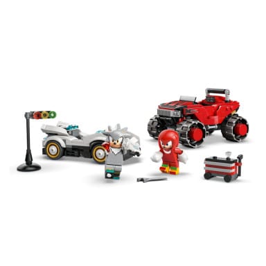 LEGO 77118 Sonic the Hedgehog Silver w samochodzie kontra Knuckles w monster trucku – zdjęcie