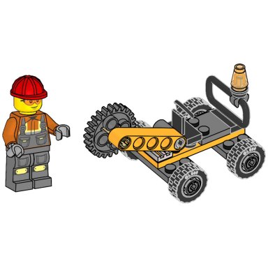 LEGO 952502 Construction Worker with Rotary Cutter