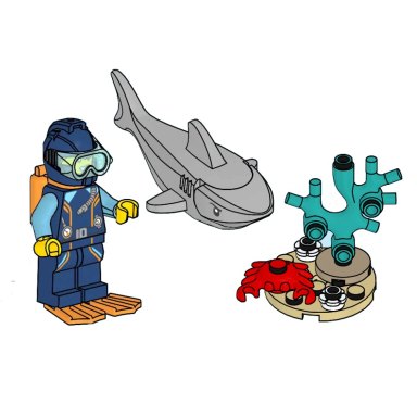 LEGO 952406 City Diver, Shark and Crab – zdjęcie