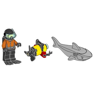 LEGO 952503 City Diver with Robot and Shark – zdjęcie