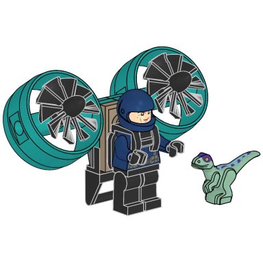 LEGO 122505 Jurassic World Guard with Jet Pack and Raptor
