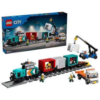 LEGO 60509 Trains Portowy pociąg towarowy, dźwig i ciężarówka – zdjęcie