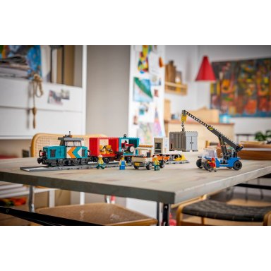 LEGO 60509 Trains Portowy pociąg towarowy, dźwig i ciężarówka – zdjęcie