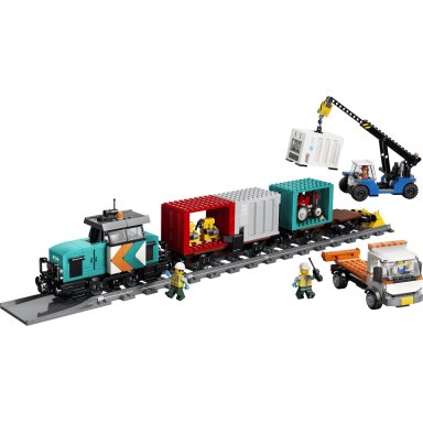 LEGO 60509 Trains Portowy pociąg towarowy, dźwig i ciężarówka