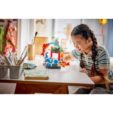 LEGO 80120 Chinese Traditional Festivals Karp przeskakujący przez Smoczą Bramę – zdjęcie