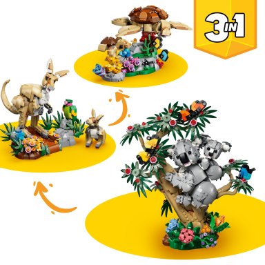 LEGO 31388 Creator 3-in-1 Dzikie zwierzęta: Rodzina koali – zdjęcie