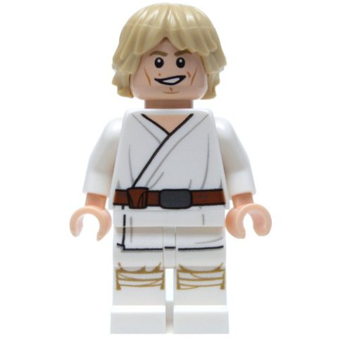 Minifigurka LEGO Luke Skywalker, White Robe, White Legs, Cheek Lines