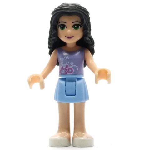 Minifigurka LEGO Emma - Lavender Top, Bright Light Blue Skirt