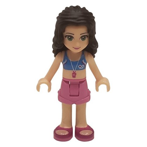Minifigurka LEGO Emma - Medium Blue Crop Top, Dark Pink Shorts