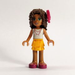 Minifigurka LEGO Andrea - White Top, Bright Light Orange Skirt. Magenta Bow