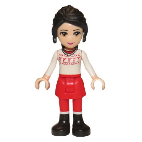 Minifigurka LEGO Lillie - Christmas Sweater, Red Skirt