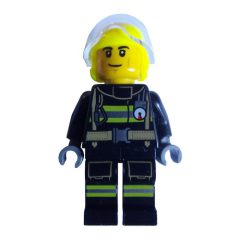Minifigurka LEGO Firefighter, Black Fire Suit, Vibrant Yellow Helmet