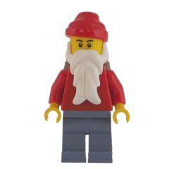 Minifigurka LEGO Santa, Plain Red with Dark Bluish Gray Legs, and Back Basket