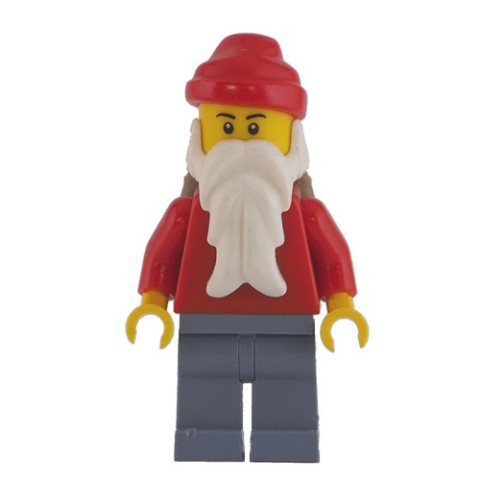 Minifigurka LEGO Santa, Plain Red with Dark Bluish Gray Legs, and Back Basket