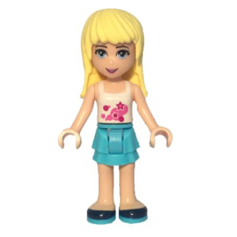 Minifigurka LEGO Stephanie - White Top, Medium Azure Skirt
