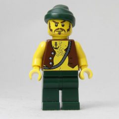 Minifigurka LEGO Pirate - Anchor Tattoo, Dark Green Legs, Dark Green Bandana
