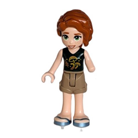 Minifigurka LEGO Autumn - Dark Green Top, Dark Tan Shorts