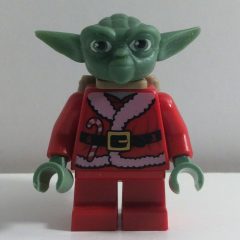 Minifigurka LEGO Yoda, Sand Green Head, Santa Outfit, Backpack