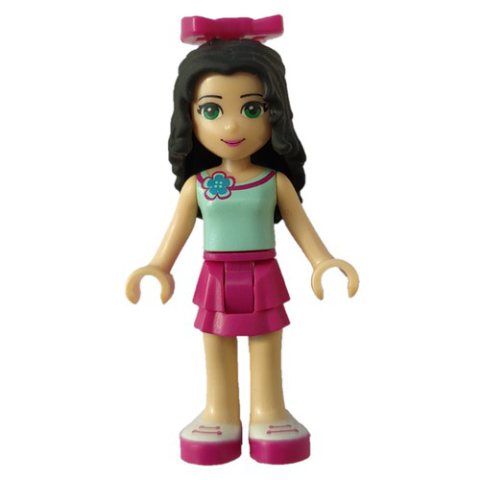 Minifigurka LEGO Emma - Light Aqua Top, Magenta Skirt