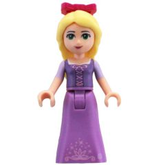 Minifigurka LEGO Rapunzel - Medium Lavender Dress, Magenta Bow