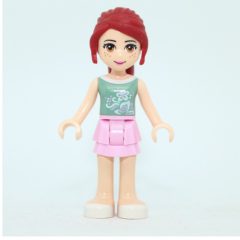 Minifigurka LEGO Mia - Sand Green Top, Bright Pink Skirt