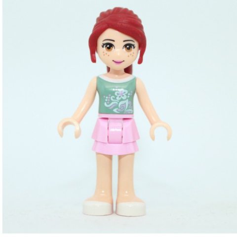 Minifigurka LEGO Mia - Sand Green Top, Bright Pink Skirt