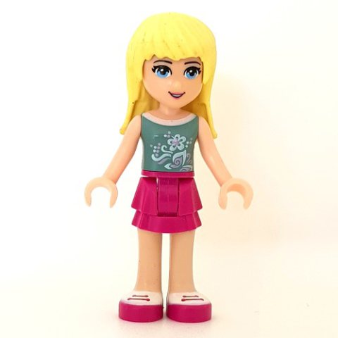 Minifigurka LEGO Stephanie - Sand Green Top, Magenta Skirt