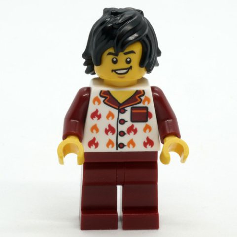 Minifigurka LEGO Man, Dark Red and White Pajamas