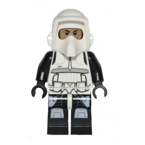 Minifigurka LEGO Scout Trooper, Printed Black Head, Black Legs