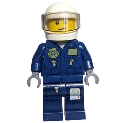 Minifigurka LEGO Policeman, Dark Blue Jacket with Pockets and Badge, White Helmet with Visor