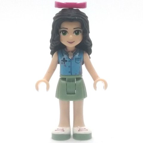 Minifigurka LEGO Emma - Medium Azure Vest, Sand Green Skirt