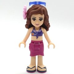 Minifigurka LEGO Olivia - Dark Purple Bikini, Magenta Skirt