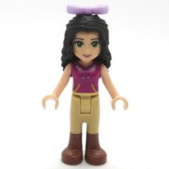 Minifigurka LEGO Emma - Magenta Top, Tan Trousers, Lavender Bow
