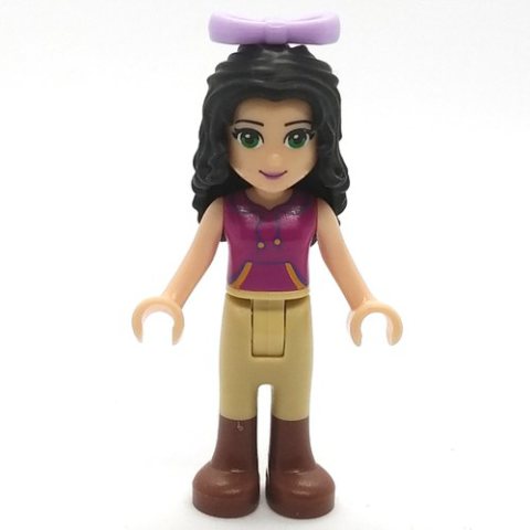 Minifigurka LEGO Emma - Magenta Top, Tan Trousers, Lavender Bow