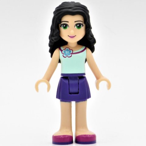 Minifigurka LEGO Emma - Light Aqua Top, Dark Purple Skirt