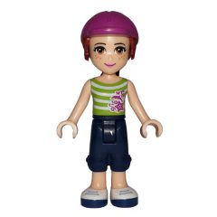 Minifigurka LEGO Mia - White/Lime Top, Dark Blue Trousers