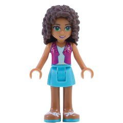 Minifigurka LEGO Andrea - Magenta Jacket, Medium Azure Skirt
