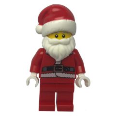 Minifigurka LEGO Santa, Coat and Belt, Plain Red Legs, Santa Hat (3626c Head)