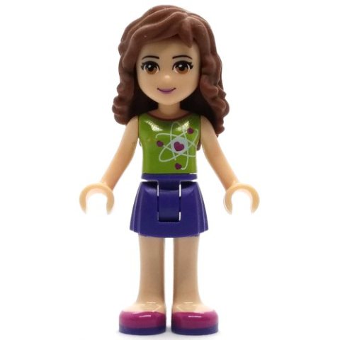 Minifigurka LEGO Olivia - Lime Top, Dark Purple Skirt