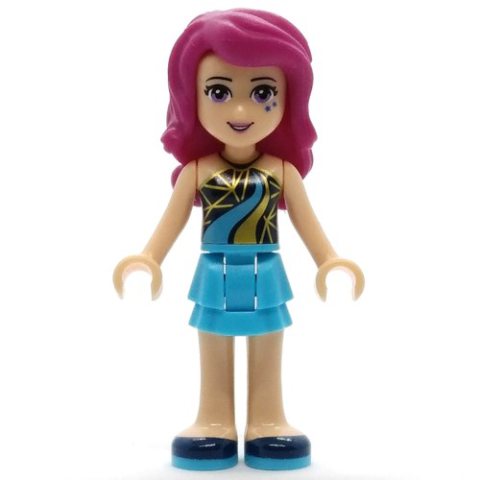 Minifigurka LEGO Livi - Black Top, Medium Azure Skirt