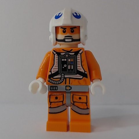 Minifigurka LEGO Rebel Pilot Snowspeeder, Orange Flight Suit, White Helmet, Orange Visor