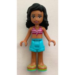 Minifigurka LEGO Kate - Magenta/White Bikini, Medium Azure Skirt