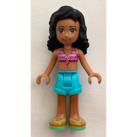 Minifigurka LEGO Kate - Magenta/White Bikini, Medium Azure Skirt