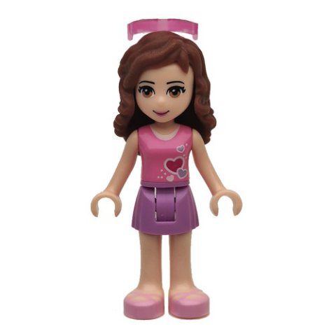 Minifigurka LEGO Olivia - Dark Pink Top, Medium Lavender Skirt, Safety Goggles