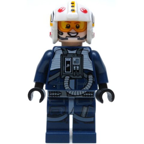 Minifigurka LEGO Rebel Pilot Y-wing, Dark Blue Flight Suit, Red Rebel Insignia on Helmet