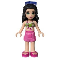 Minifigurka LEGO Emma - Lime Bikini, Dark Pink Skirt