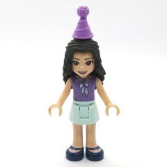 Minifigurka LEGO Emma - Medium Lavender Dotted Top, Light Aqua Skirt, Hat