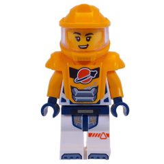 Minifigurka LEGO Astronaut, White Spacesuit, Bright Light Orange Armor and Helmet